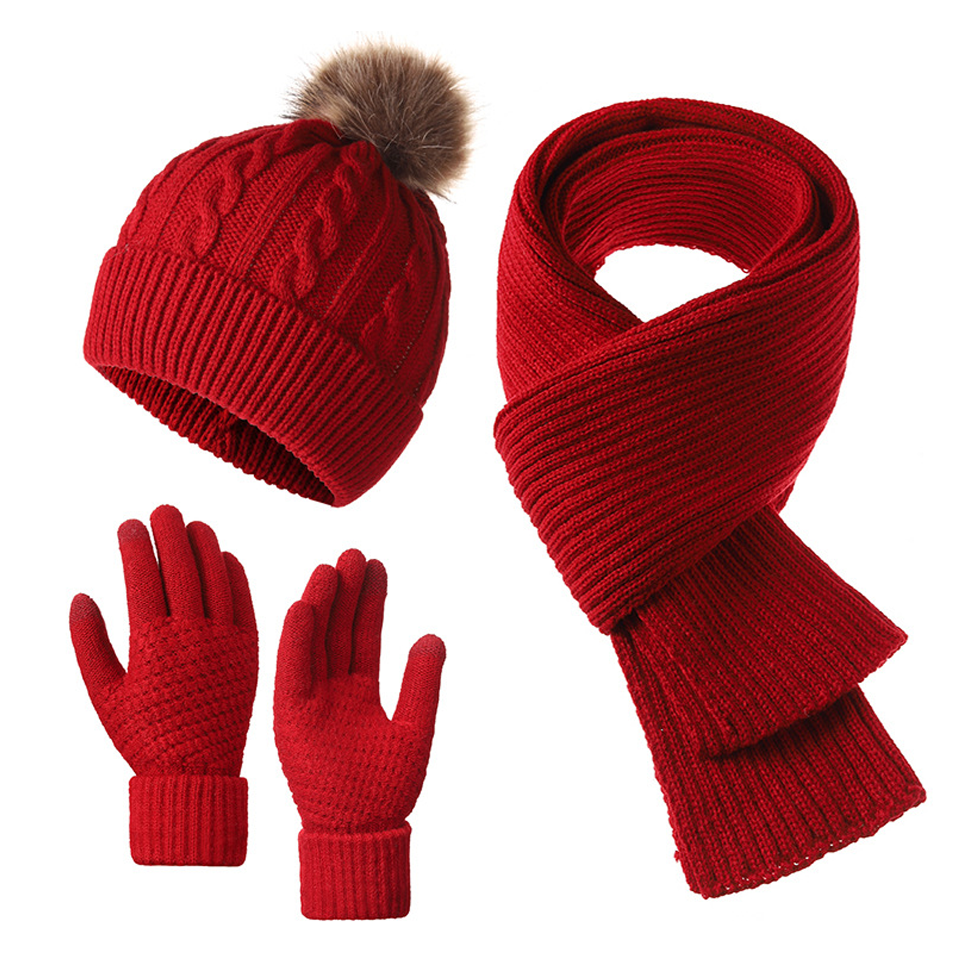 Warm Winter 3-Piece Set (Hat, Scarf, Gloves) MOQ 20 2