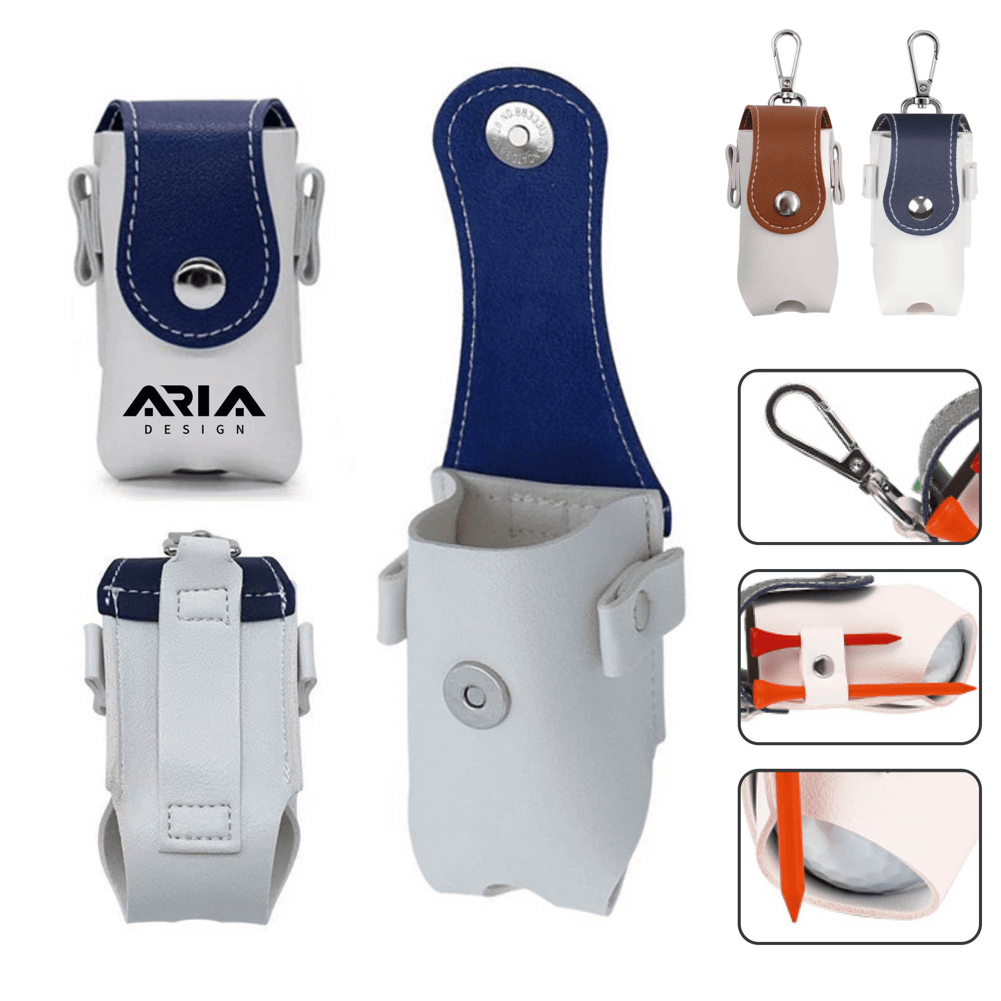 Portable Magnetic Closure Golf Ball & Tee Bag 4