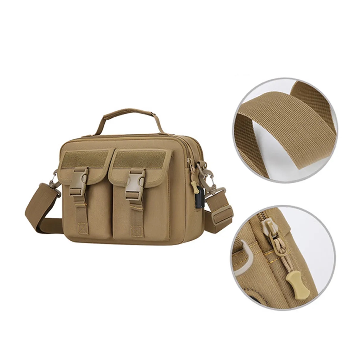 Durable Tactical Messenger Shoulder Bag W/ USB Charging Port 4