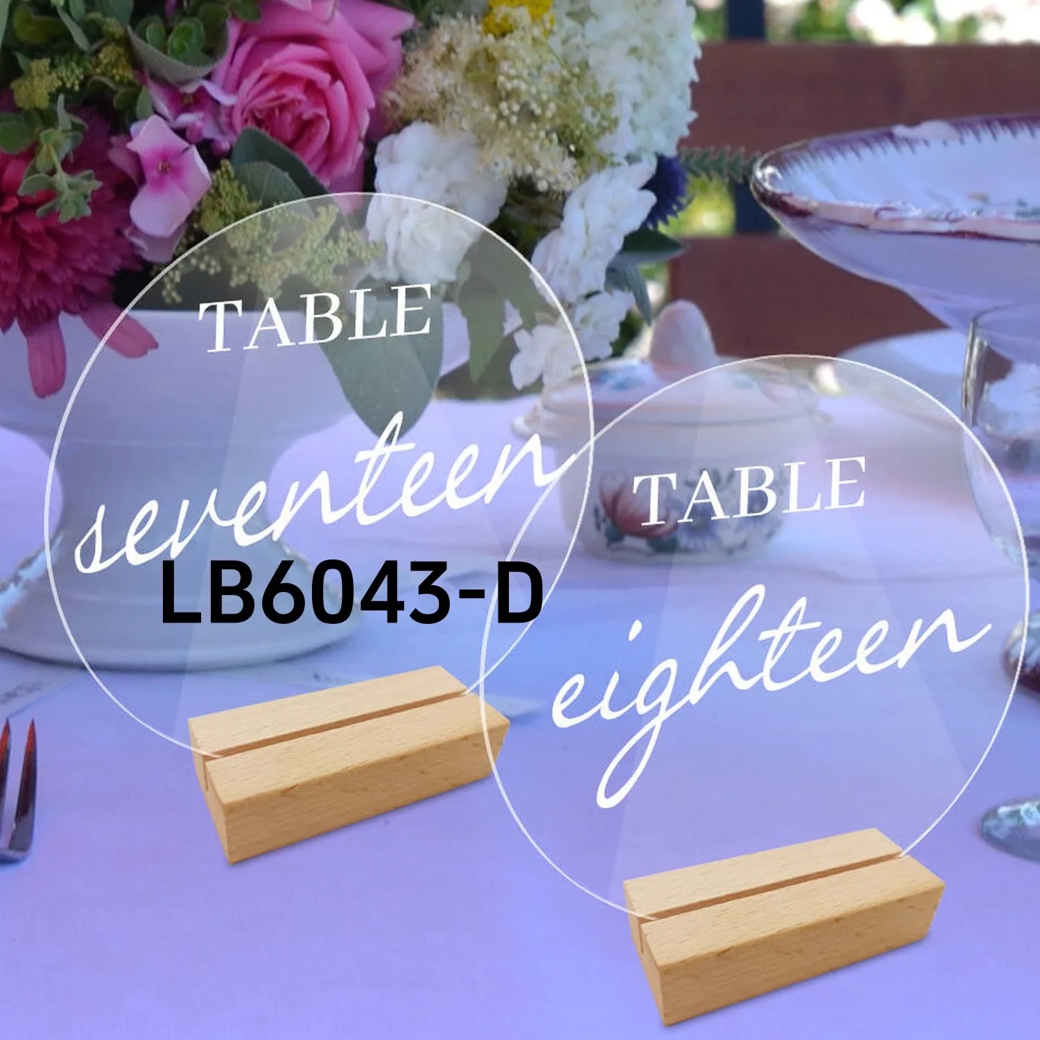 Acrylic Wooden Sign Holders Photo Card Display for Wedding 8
