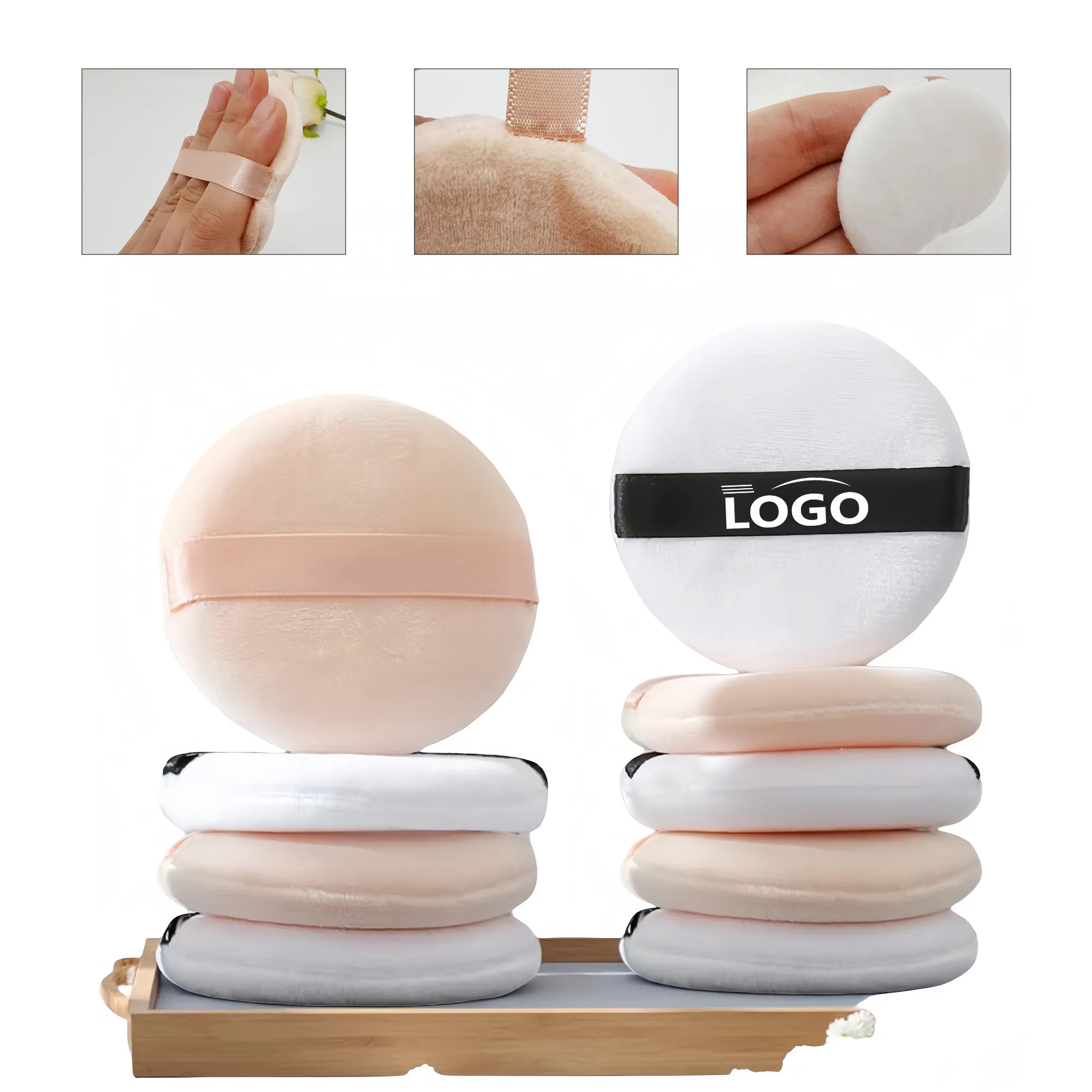 Round Velvety Powder Puff, Crystal Plush Makeup Sponge