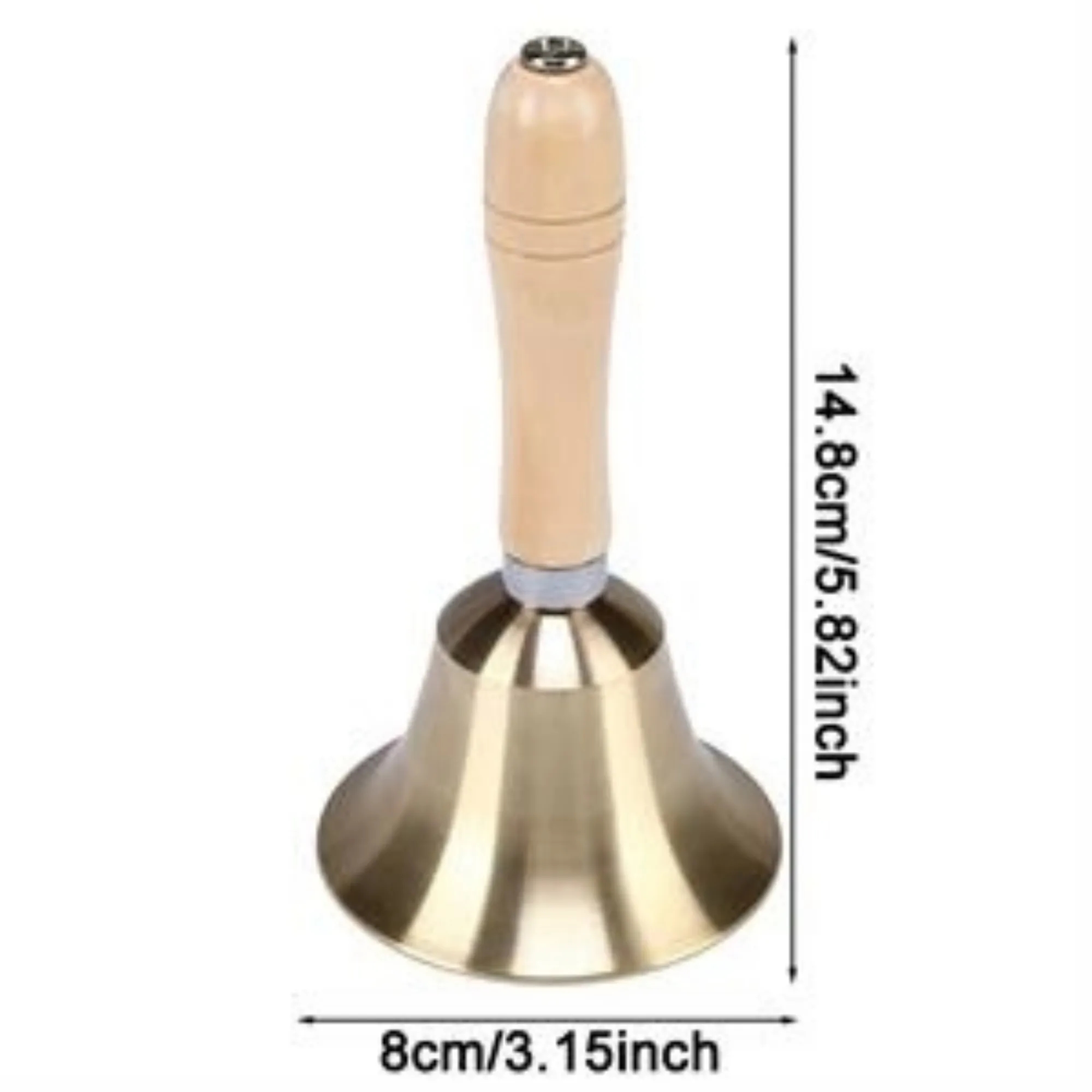 Extra Loud Solid Brass Hand Call Bell with Wooden Handle 5