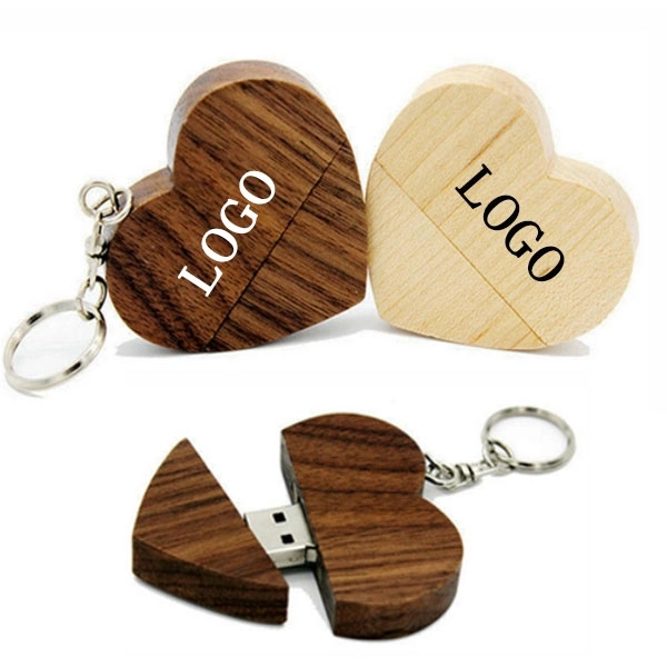 Heart Shape Wooden USB Flash Drive 1