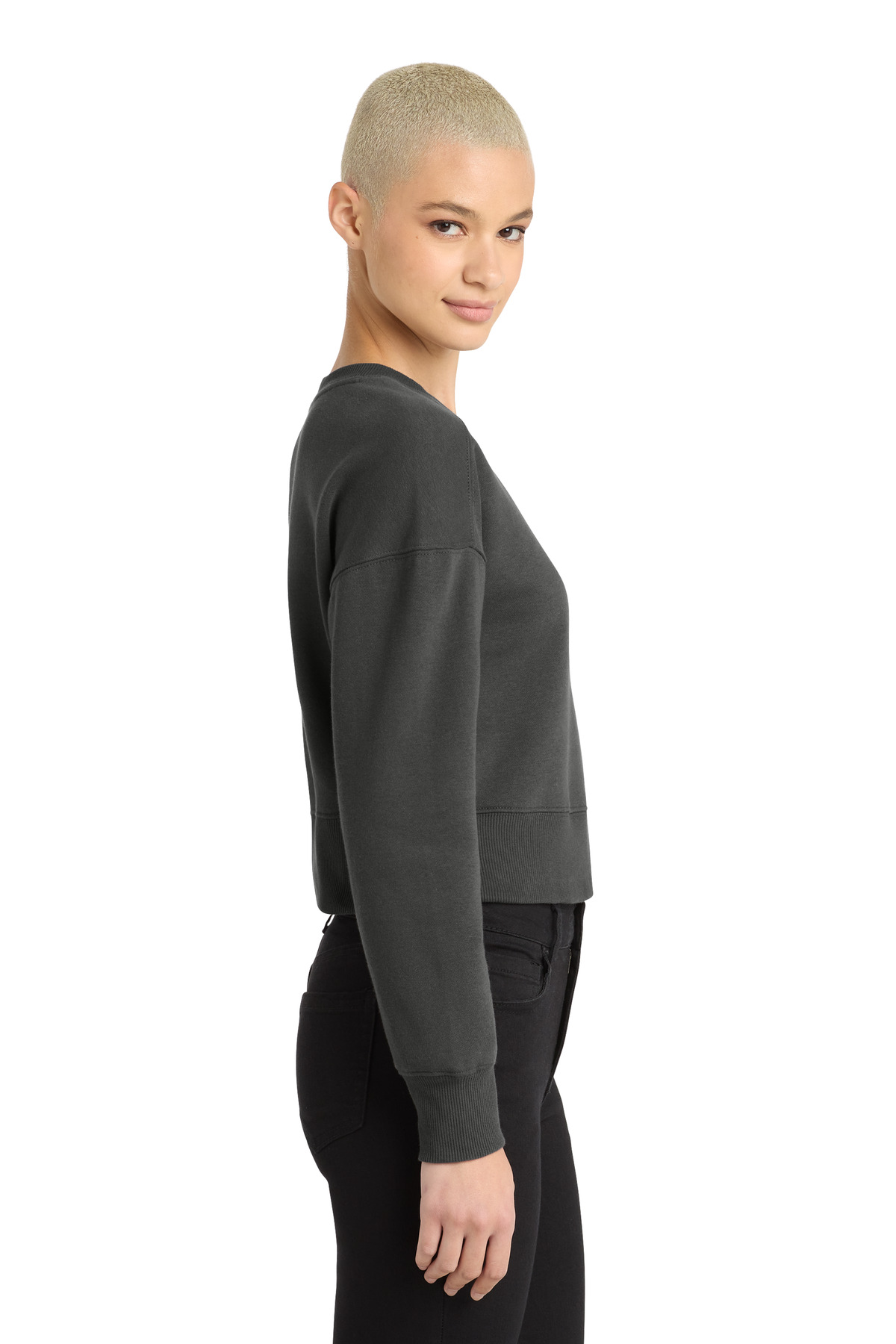 District Women's Perfect Weight Fleece Cropped Crew DT1105 42
