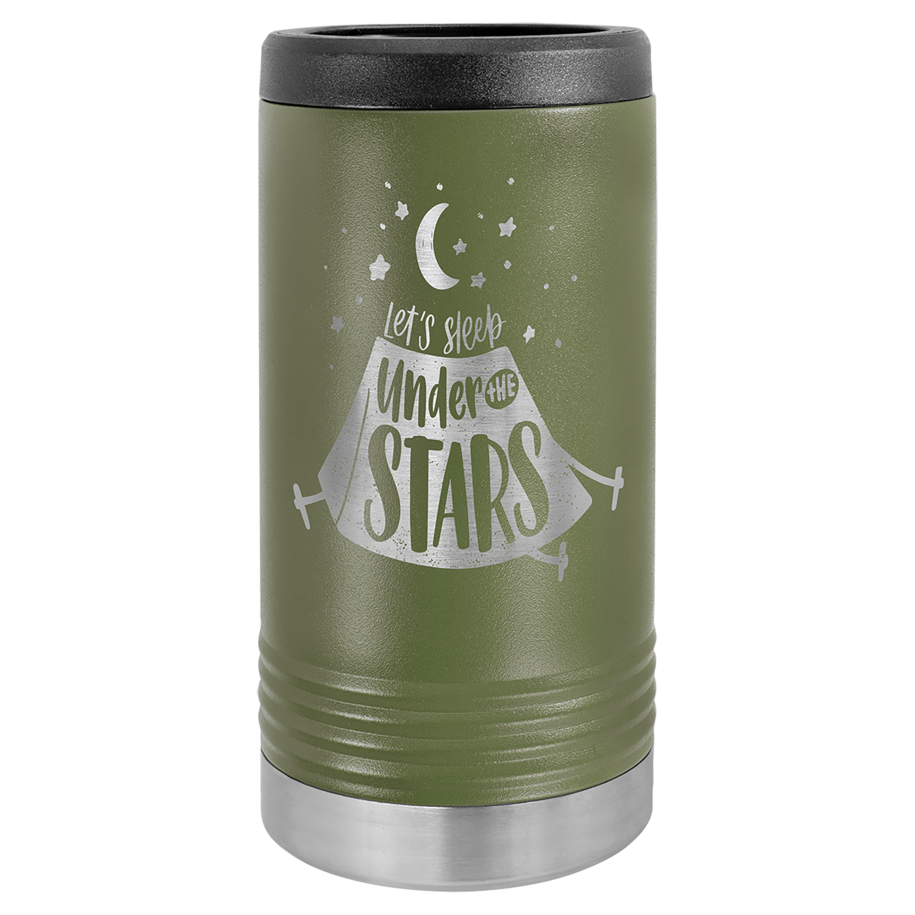 Olive Green Laser Engraved Polar Camel Slim Beverage Holder 2