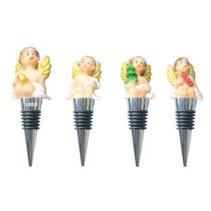 Elegant 4 Piece Blank Angel Cupid Wine Stopper Set 5