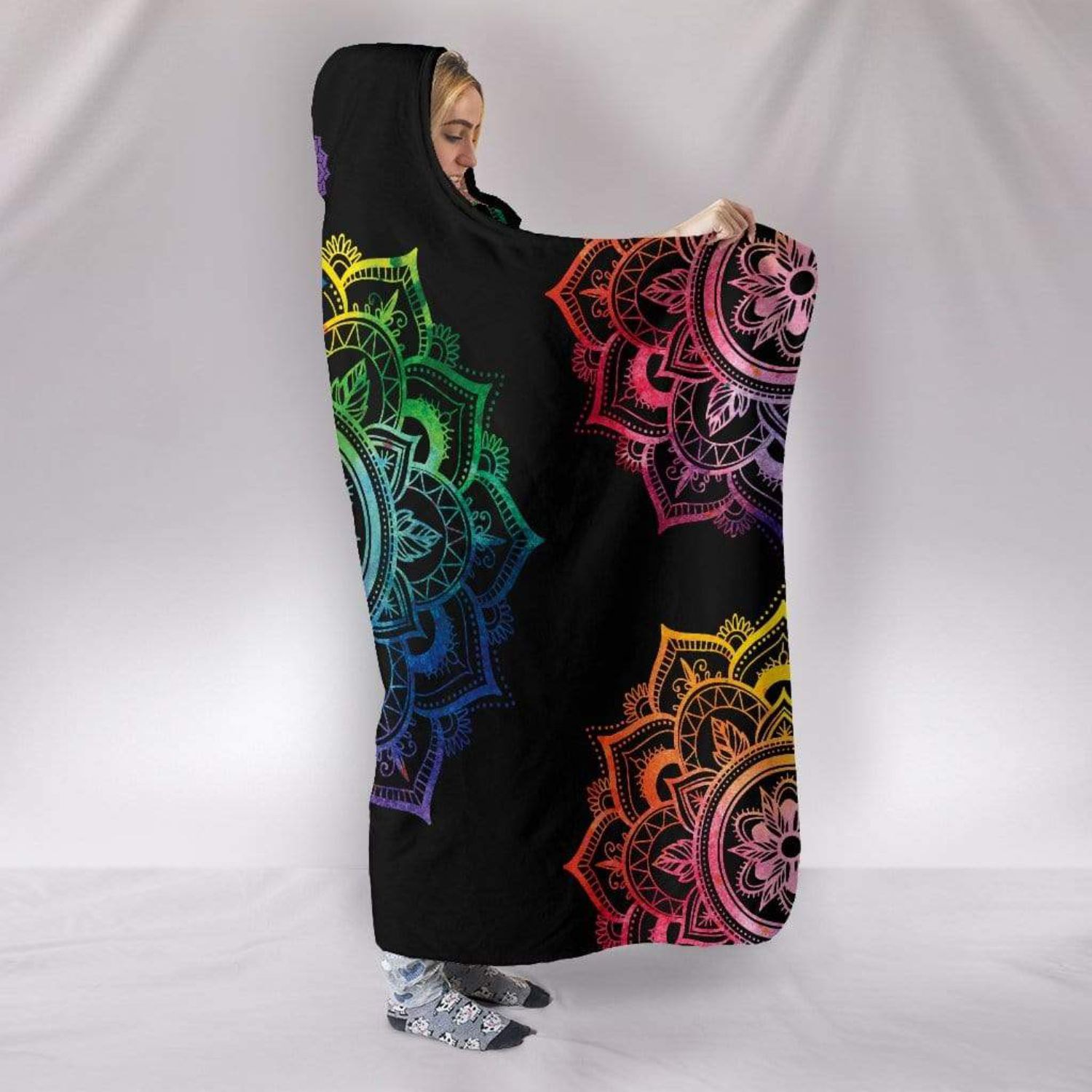 50" x 80" Hooded Sherpa Crystal Velvet Sublimation Cloak Blanket 2