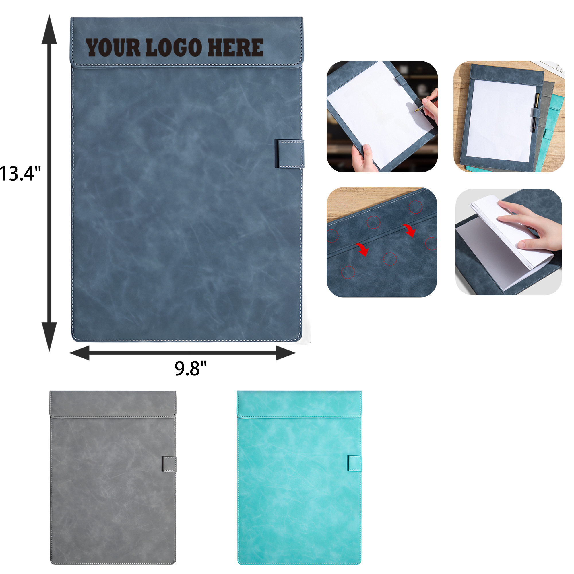 MOQ 50 PCS Leather A4 Snappy Magnetic Folder 5