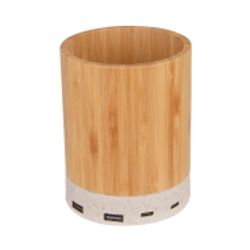 Bamboo Pen Cup w/ 10W Wireless Charger