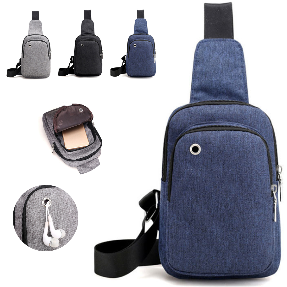 Compact USB Charging Sling Shoulder Bag 4