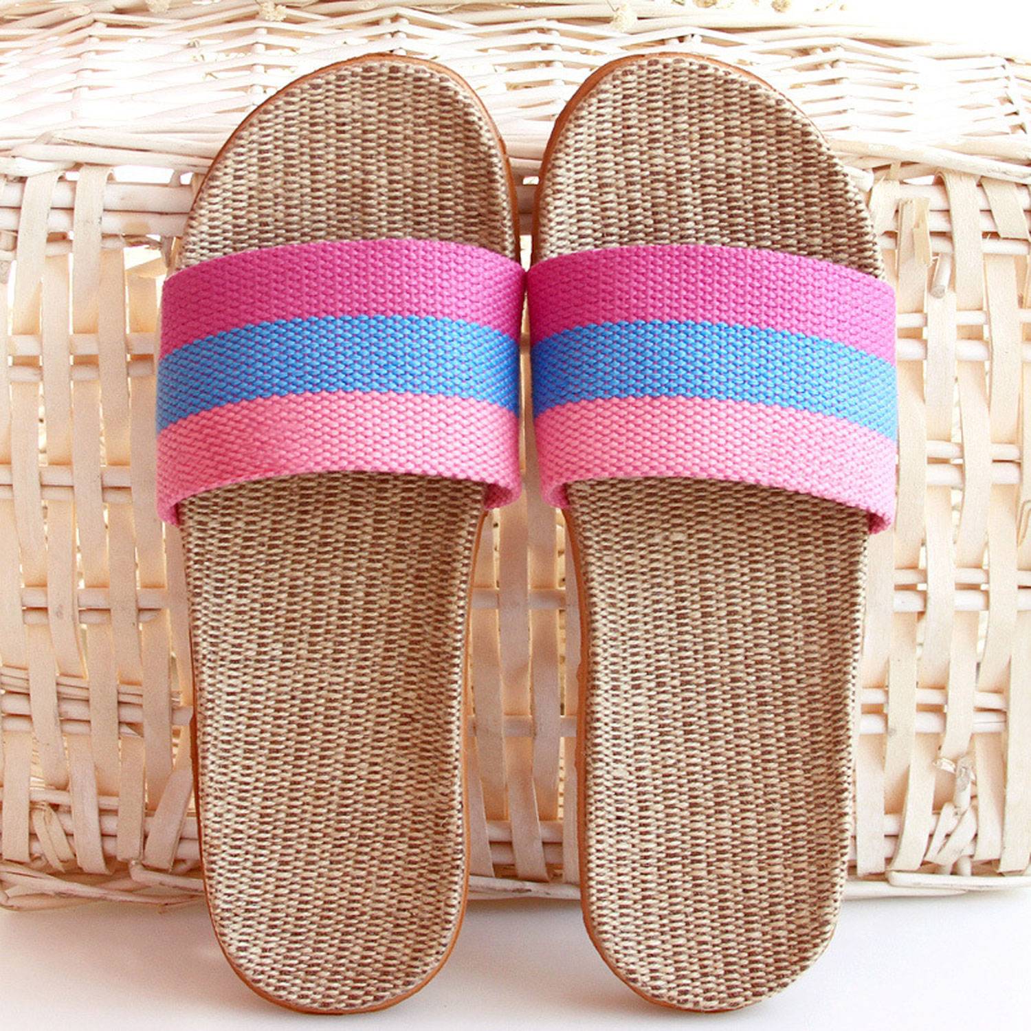 Fashion Unisex Linen Summer Skidproof Indoor Slippers 2