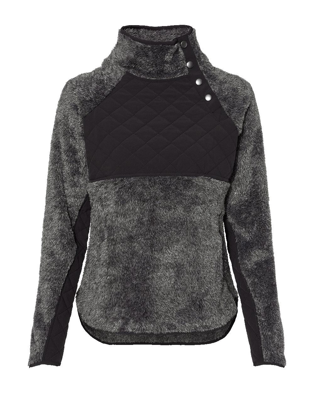 Women's Quilted Fuzzy Fleece Pullover