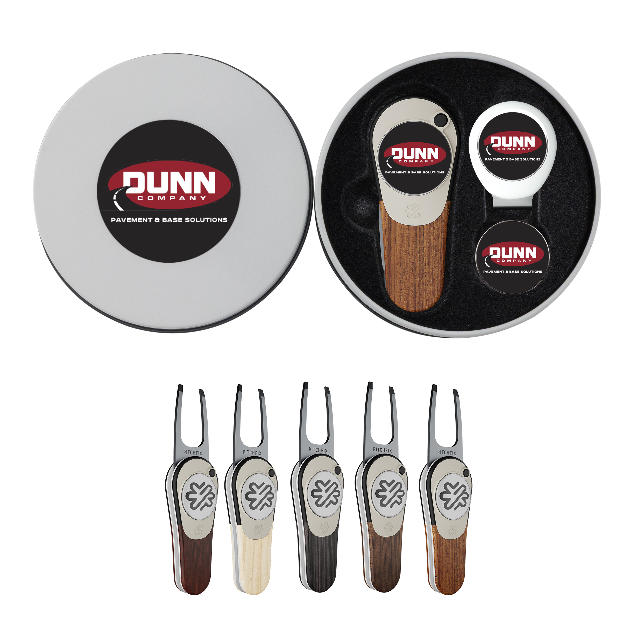 Pitchfix Woodie Golf Divot Tool Deluxe Gift Set w/ Hat Clip 9