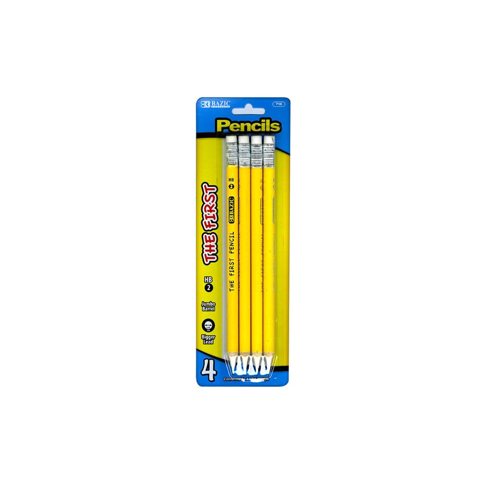 #2 Pencils - 4 Count Jumbo Pre-Sharpened 1
