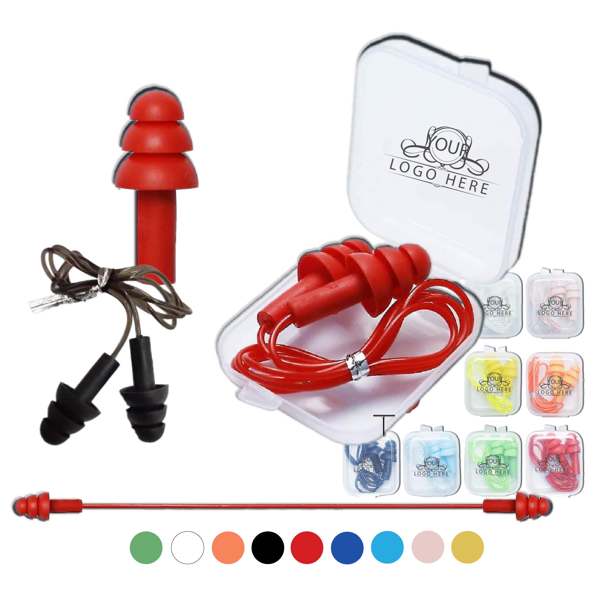 Noise Cancelling Soft Silicone Earplugs in Case 2