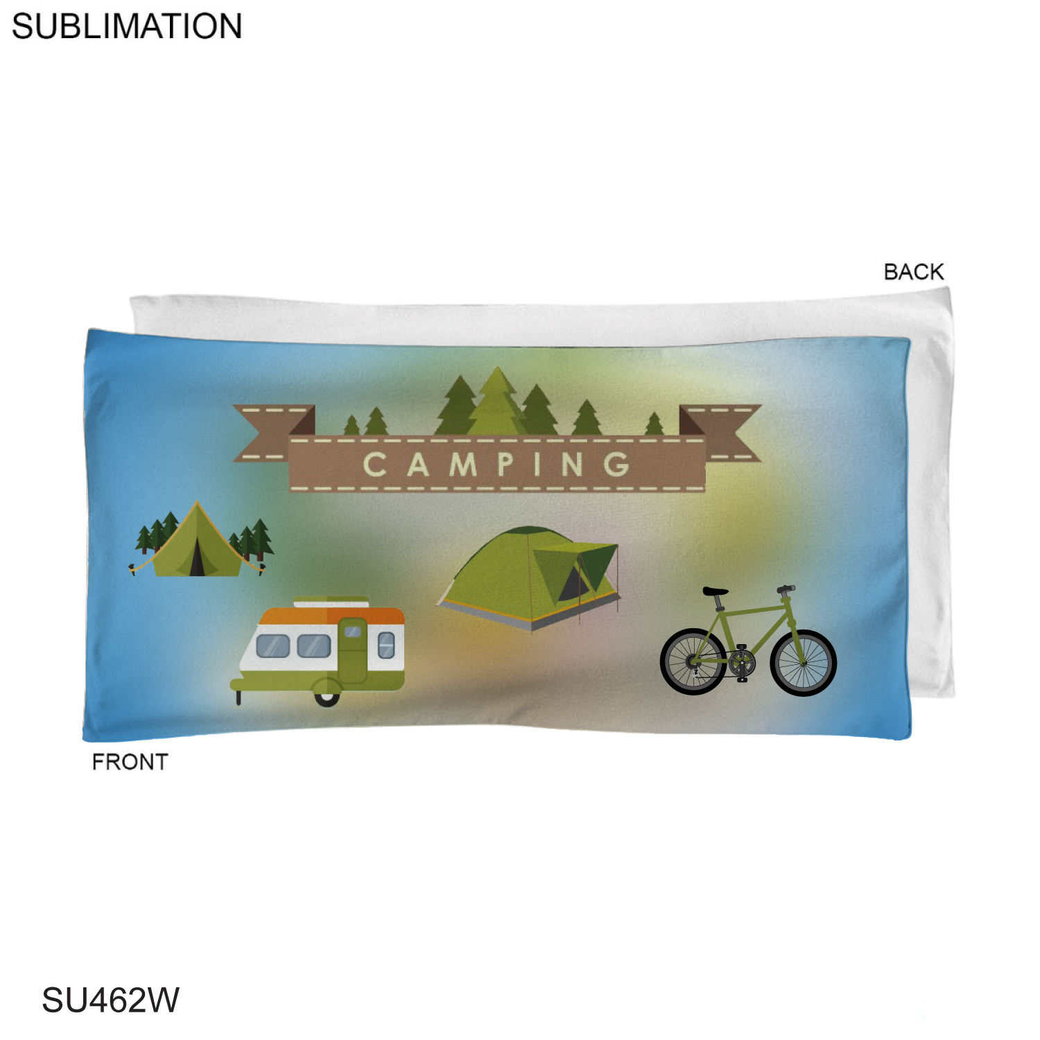 Camping Towel in Absorbent and Compact Microfiber Dri-Lite Terry, 20x40, Sublimated 1 side 2