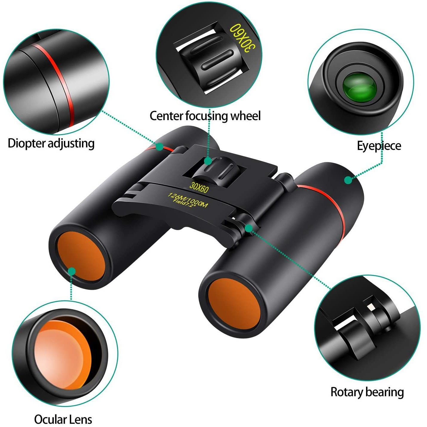 Mini Binoculars Blue Film Outdoor Telescope 2