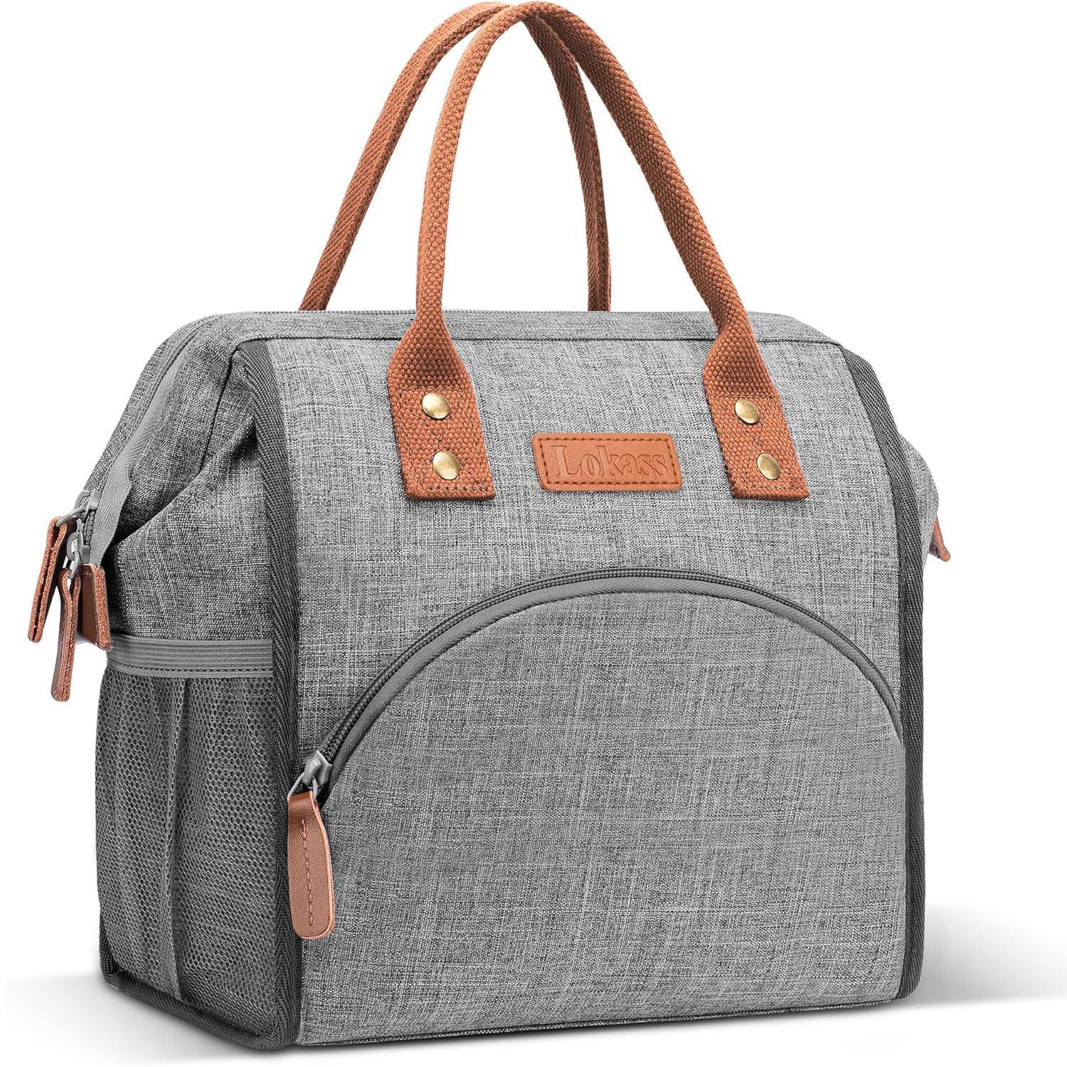 10L Wide Open Nylon Insulated Lunch Cooler Tote Bag w/Handle 9