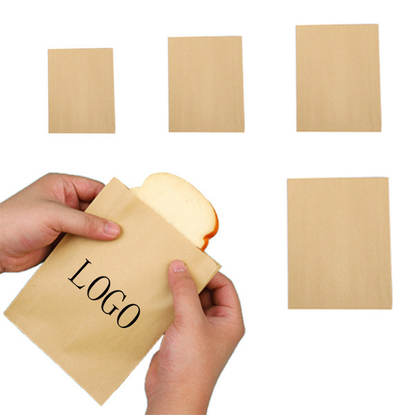 Food Grease-proof Kraft Paper Bag(7 1/16" L x 9 7/16" W x 1 3/16" H) 2