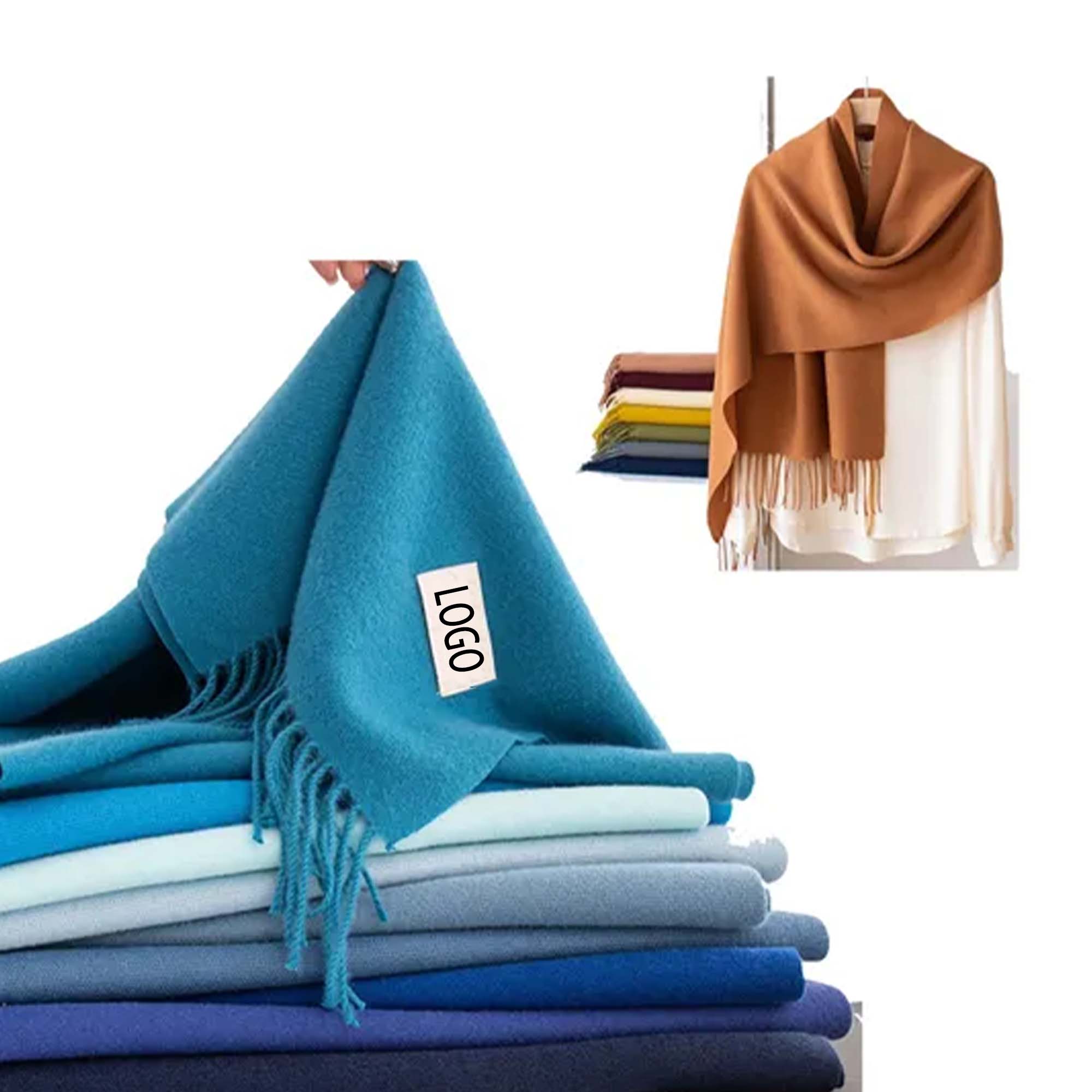 Autumn Winter Polyester Solid Color Scarf 1