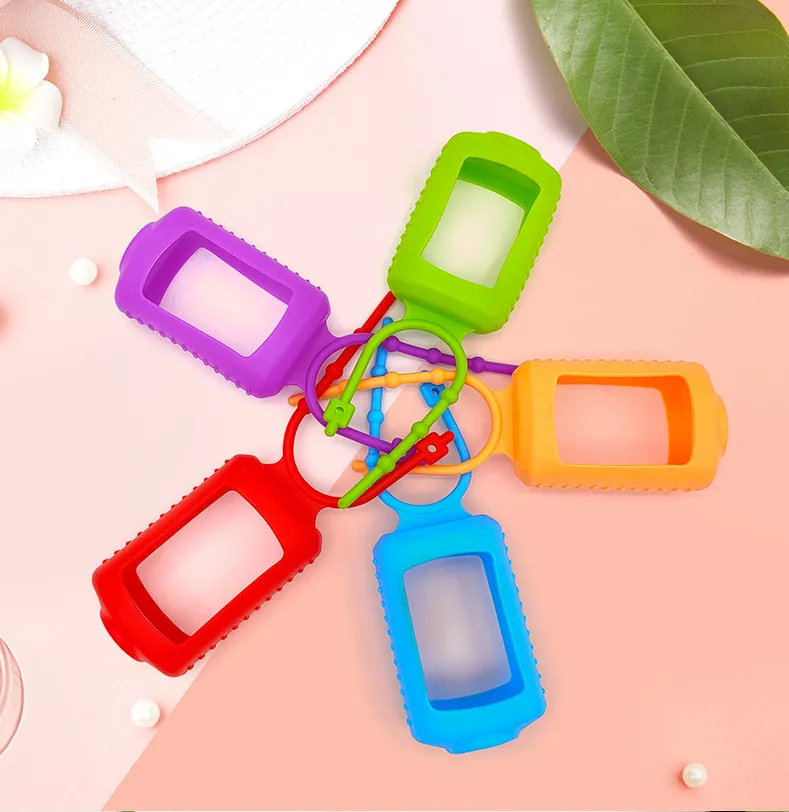 2 Oz. Silicone Sleeve Keychain Holder With Hand Sanitizer 5