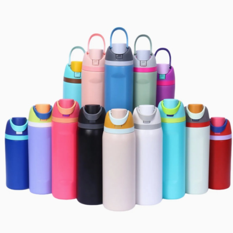 24 oz Insulated Stainless Steel Water Bottle with A Straw, custom water bottle with logo imprint 2