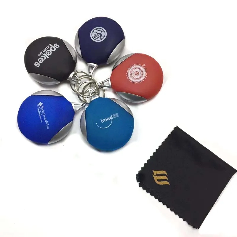 Rubber Key Chain with Microfiber Cleaning Cloth 6