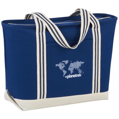 Atlantic Stripe 20oz Cotton Zippered Tote 31