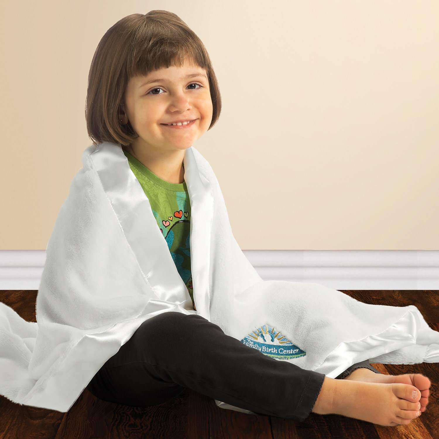 Satin Trim Tahoe Microfleece Baby Blanket 1
