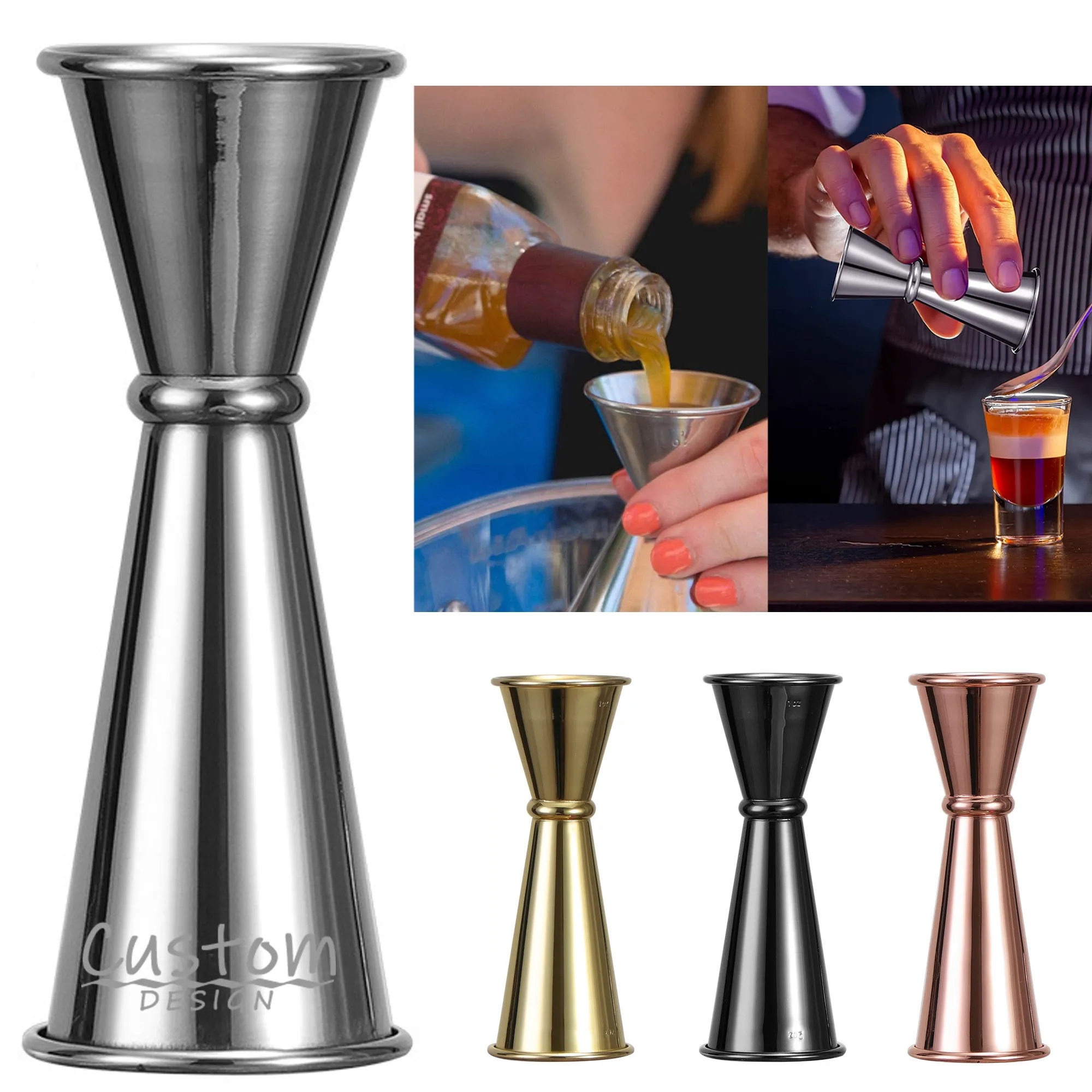 1oz / 2oz Stainless Steel Measure Jigger Cup 6