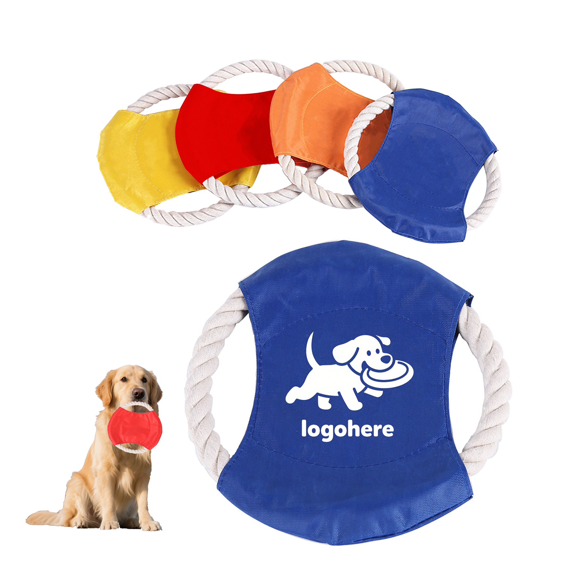 MOQ 50 Customizable Durable Flying Disc with Rope Tug 2