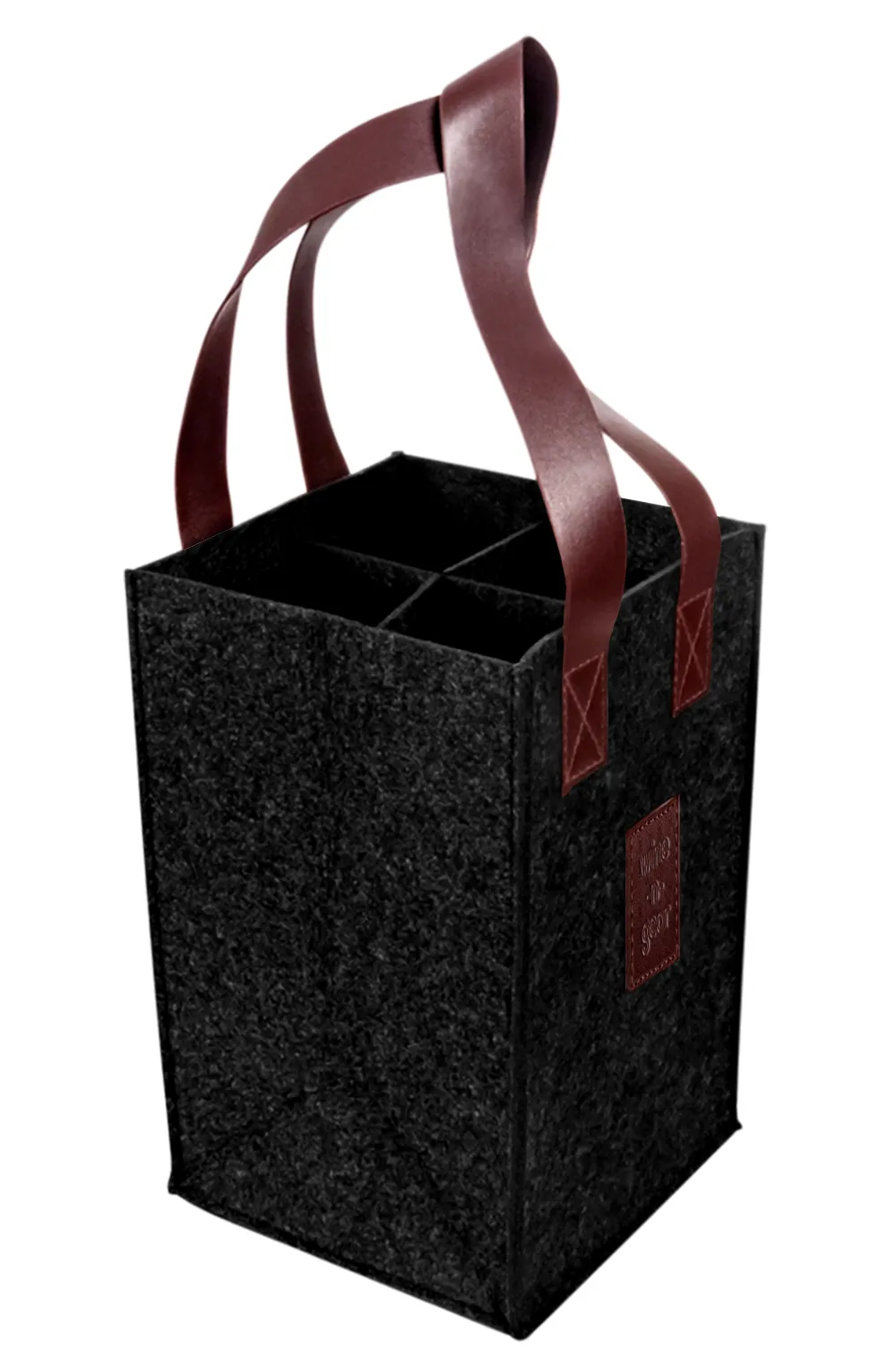4-Bottle Felt Wine Tote 6