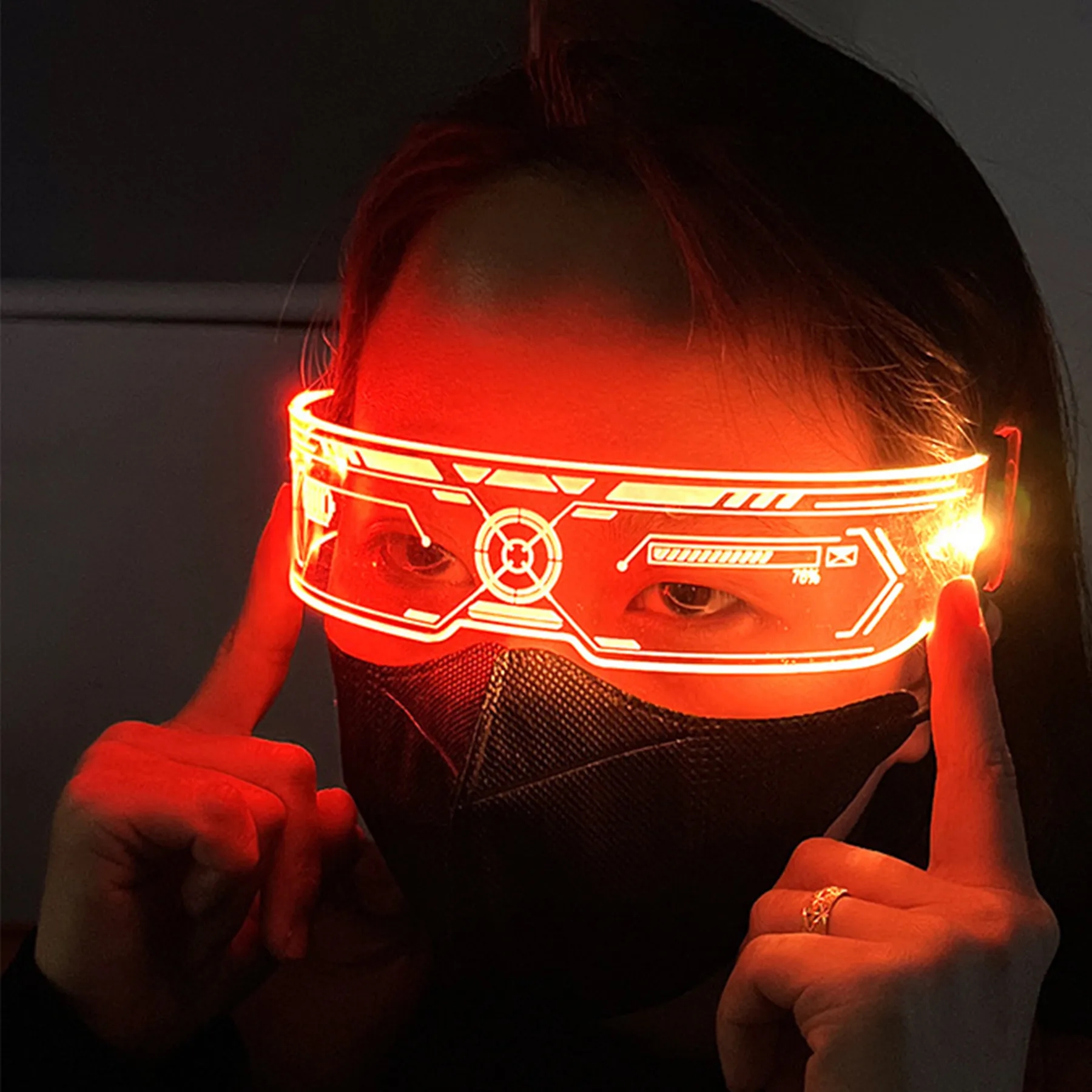 Cyberpunk style led luminous sunglasses 5