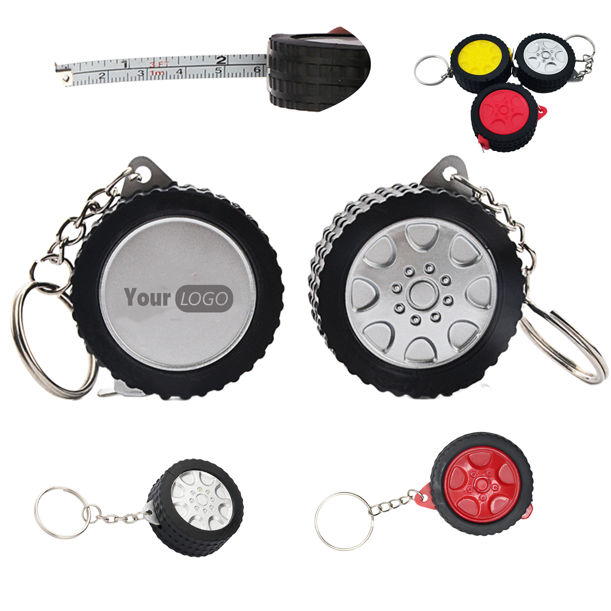 Car Tire Steel Ruler with Key Ring 2