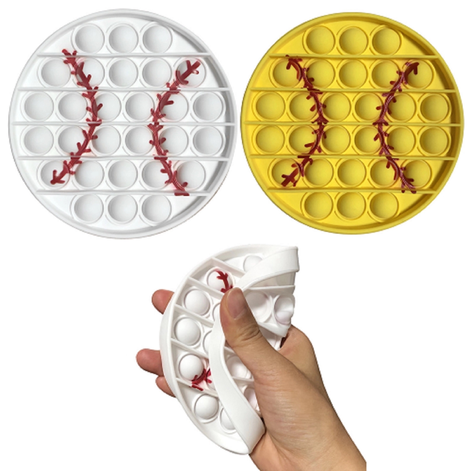 Baseball Push Pop Bubble Fidget Toy 3