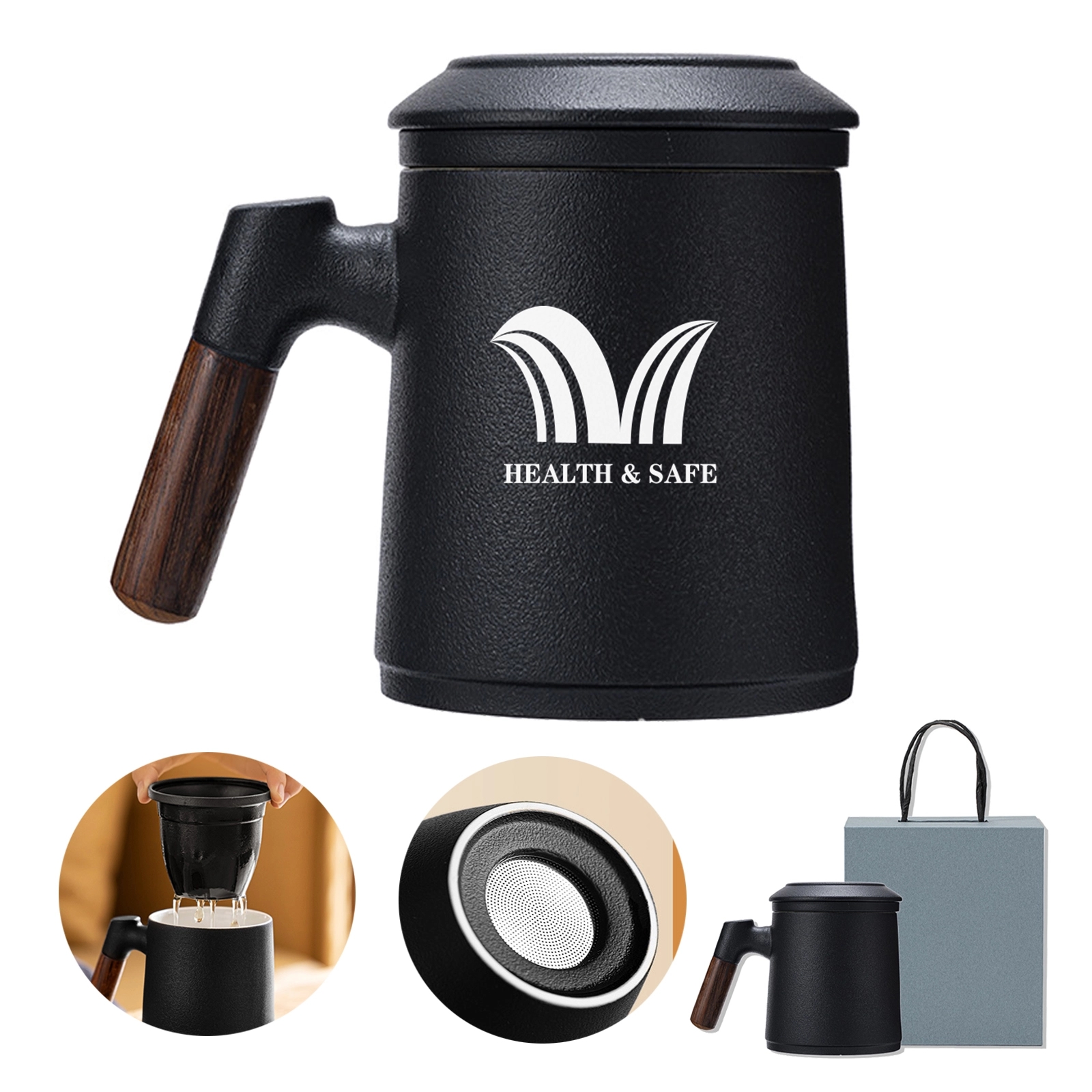 12 Oz Ceramic Tea Infuser Mug 2
