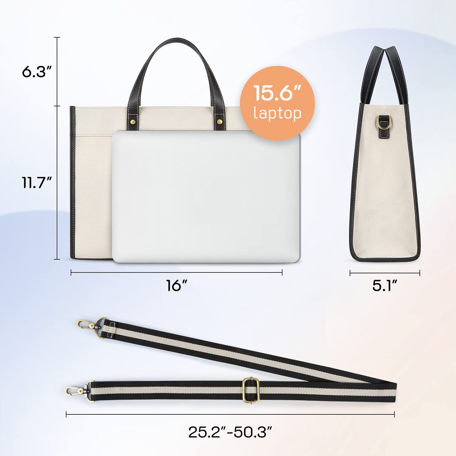 Canvas Laptop 15.6 Inch Work Shoulder Bags 4