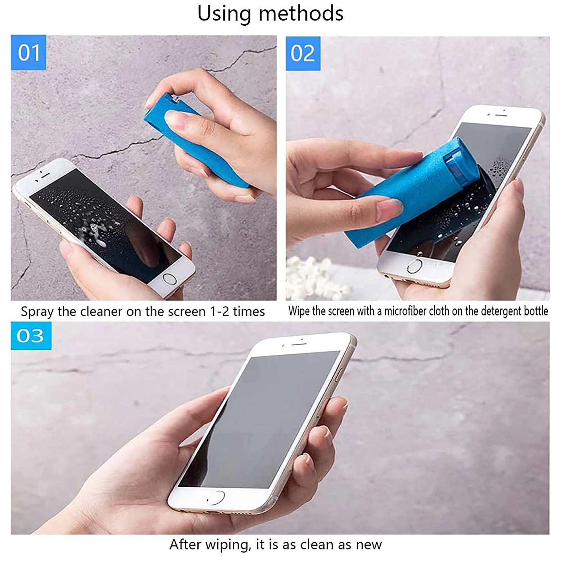 2 in 1 Spray and Microfiber Cloth Touchscreen Mist Cleaner 3