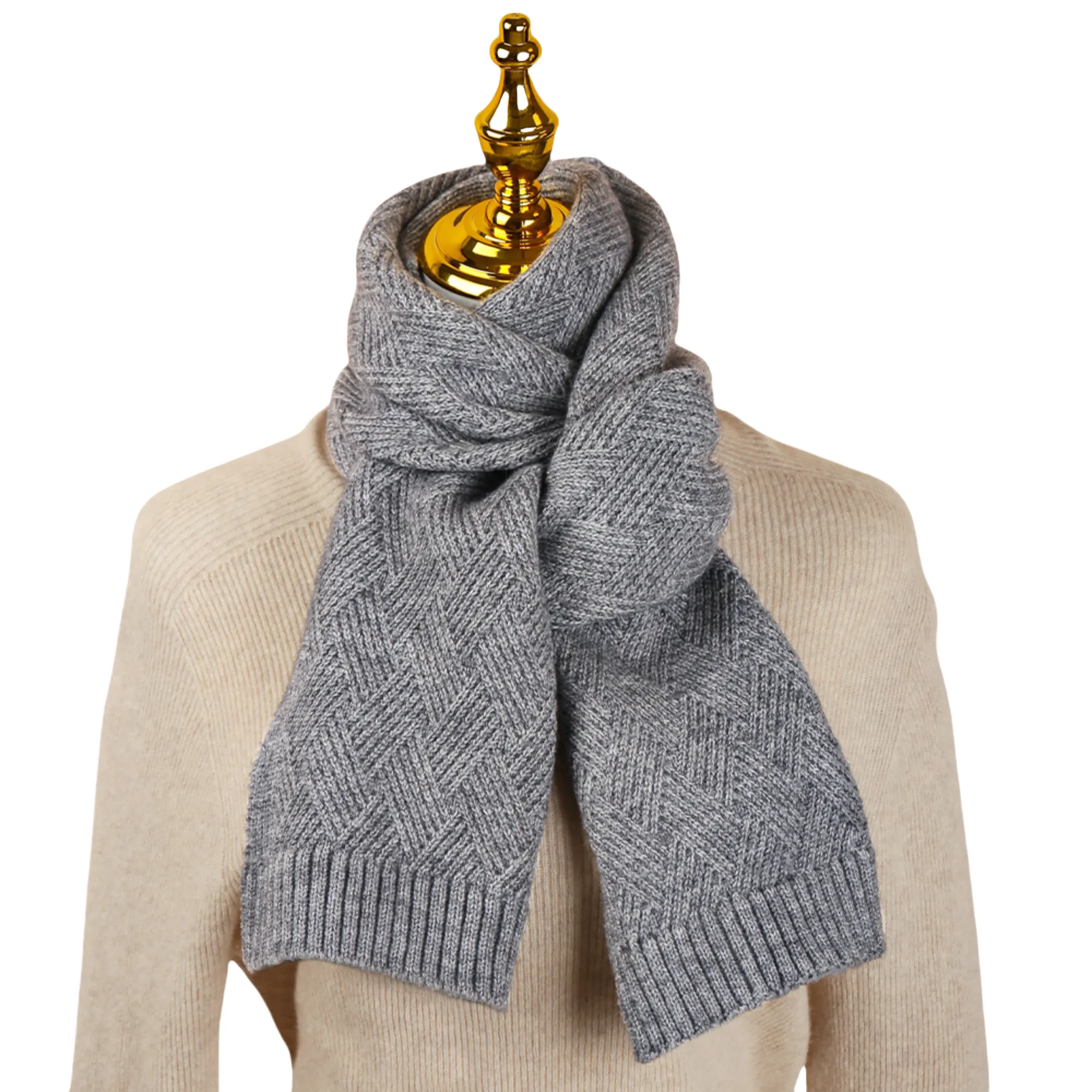 Solid Color Knit Scarf 3