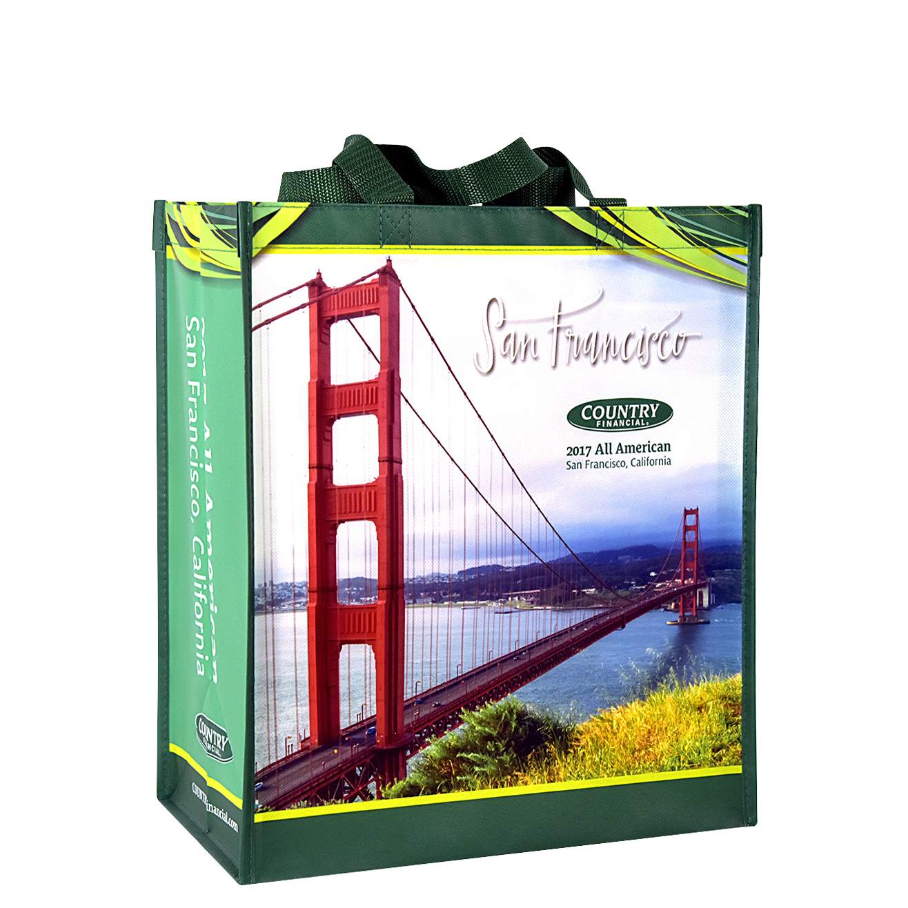 Custom 135g Laminated Non-Woven Shopping Tote Bag 13"x15"x8" 1