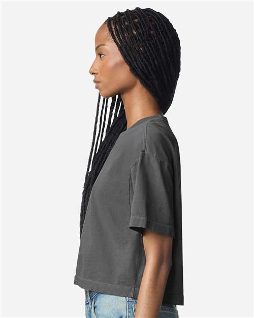 Women's Heavyweight Cotton Garment-Dyed Boxy Cropped Tee - 1302GD 8
