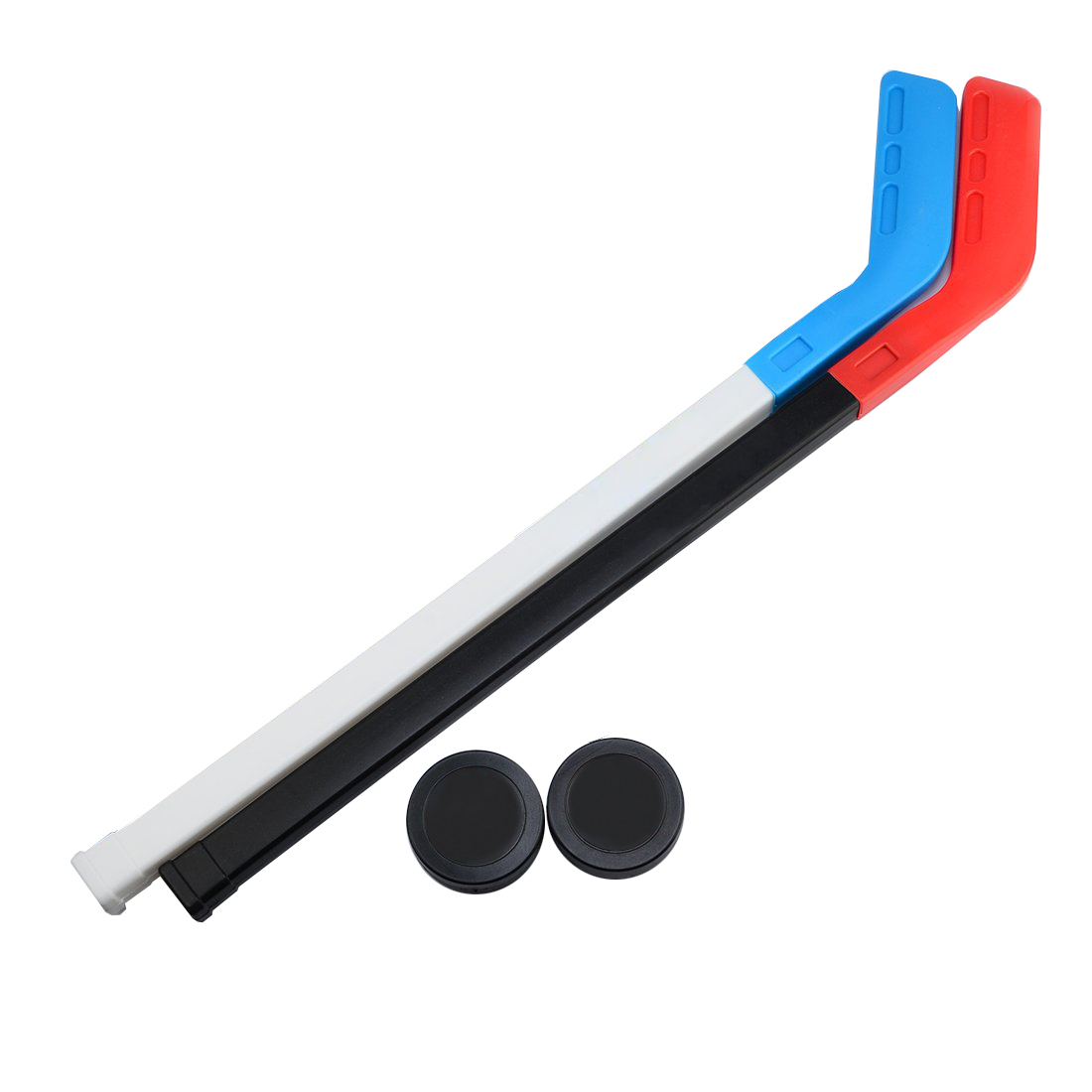 Mini Hockey Stick Set w/ 2 Hollow Pucks for Kids 2