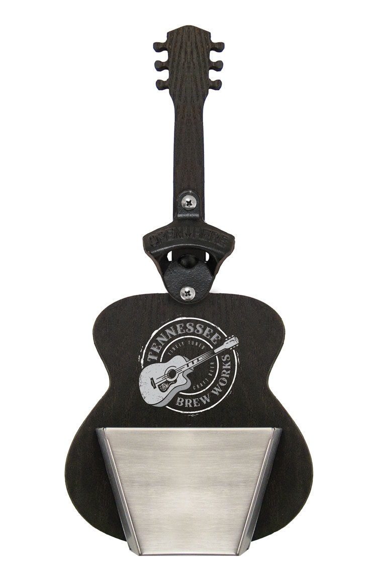 Acoustic Guitar Shaped Bottle Opener with Cap Catcher