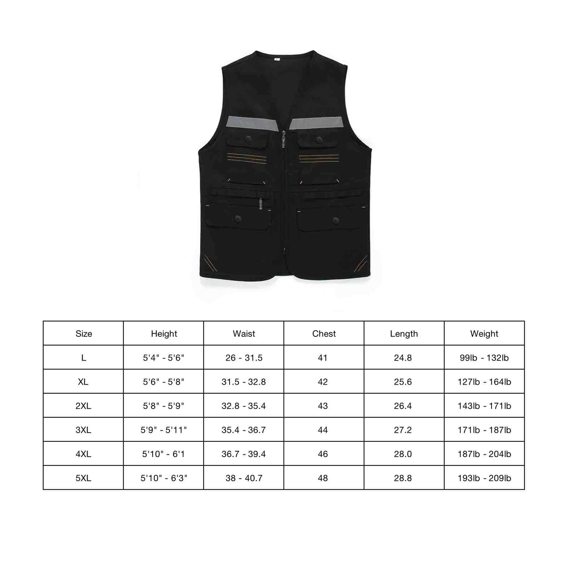 Multi Pocket Reflective Strip Safety Construction Vest 7