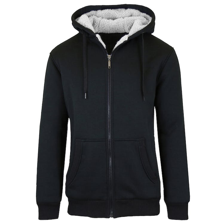 Men's Heavyweight Sherpa Hoodies - Black S-XL, custom hoodie or sweatshirt with logo imprint 2