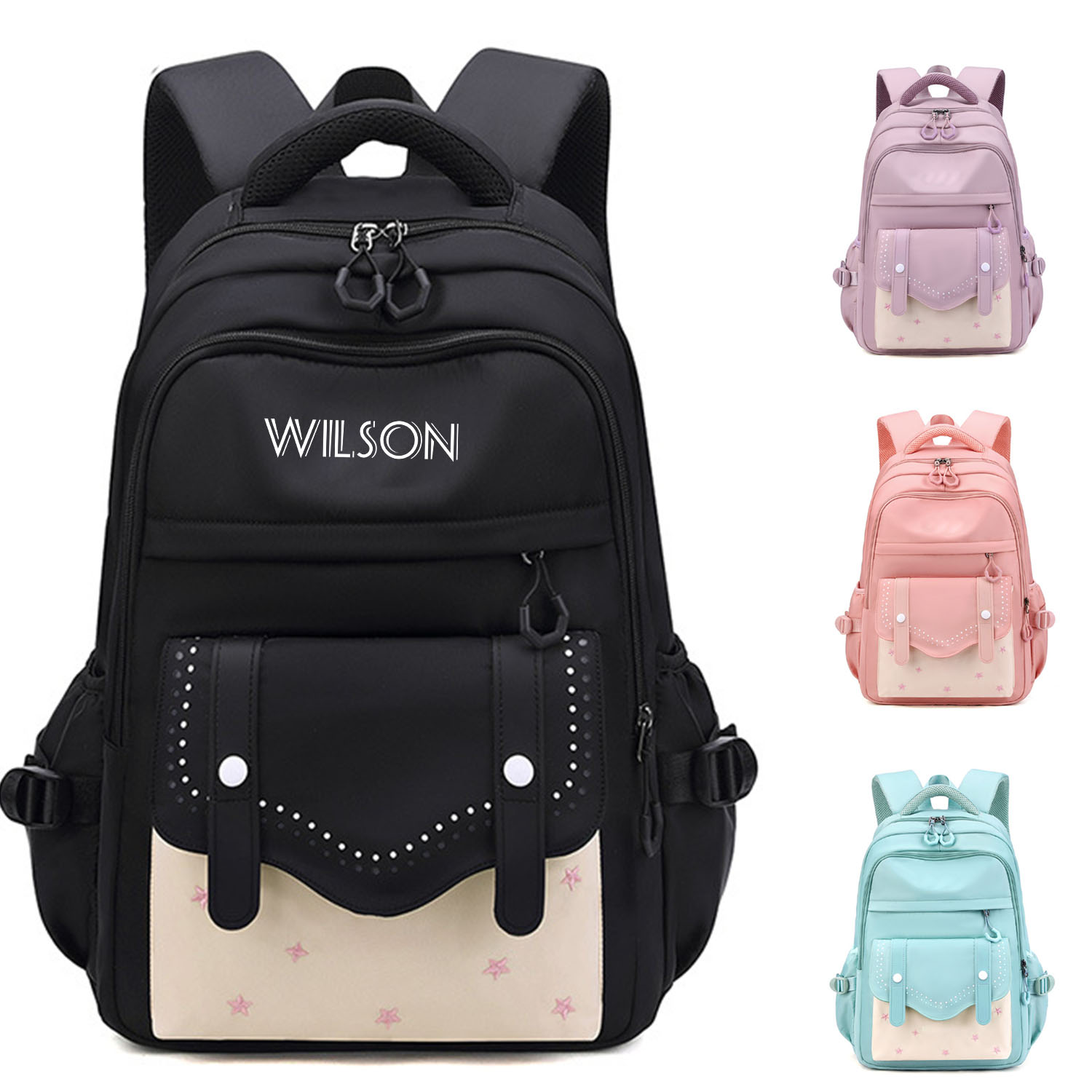 Nylon Sweet Color Waterproof Backpack 4