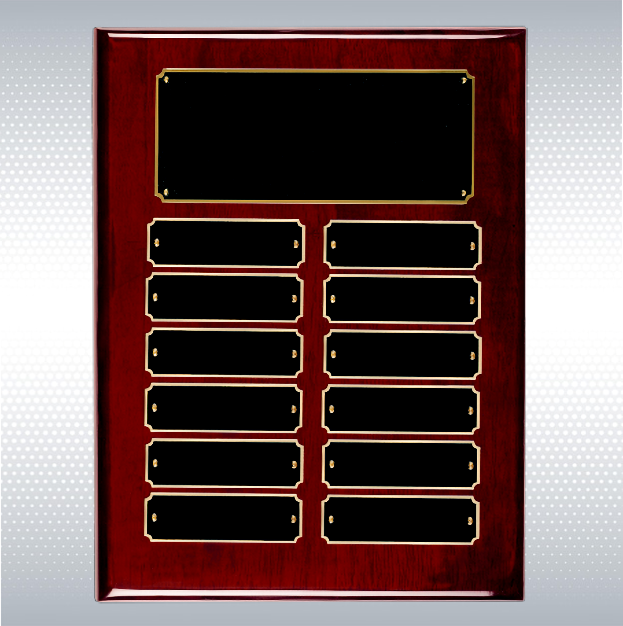 Rosewood Piano Finish 12 Plate Perpetual Plaque (9"x12") 5