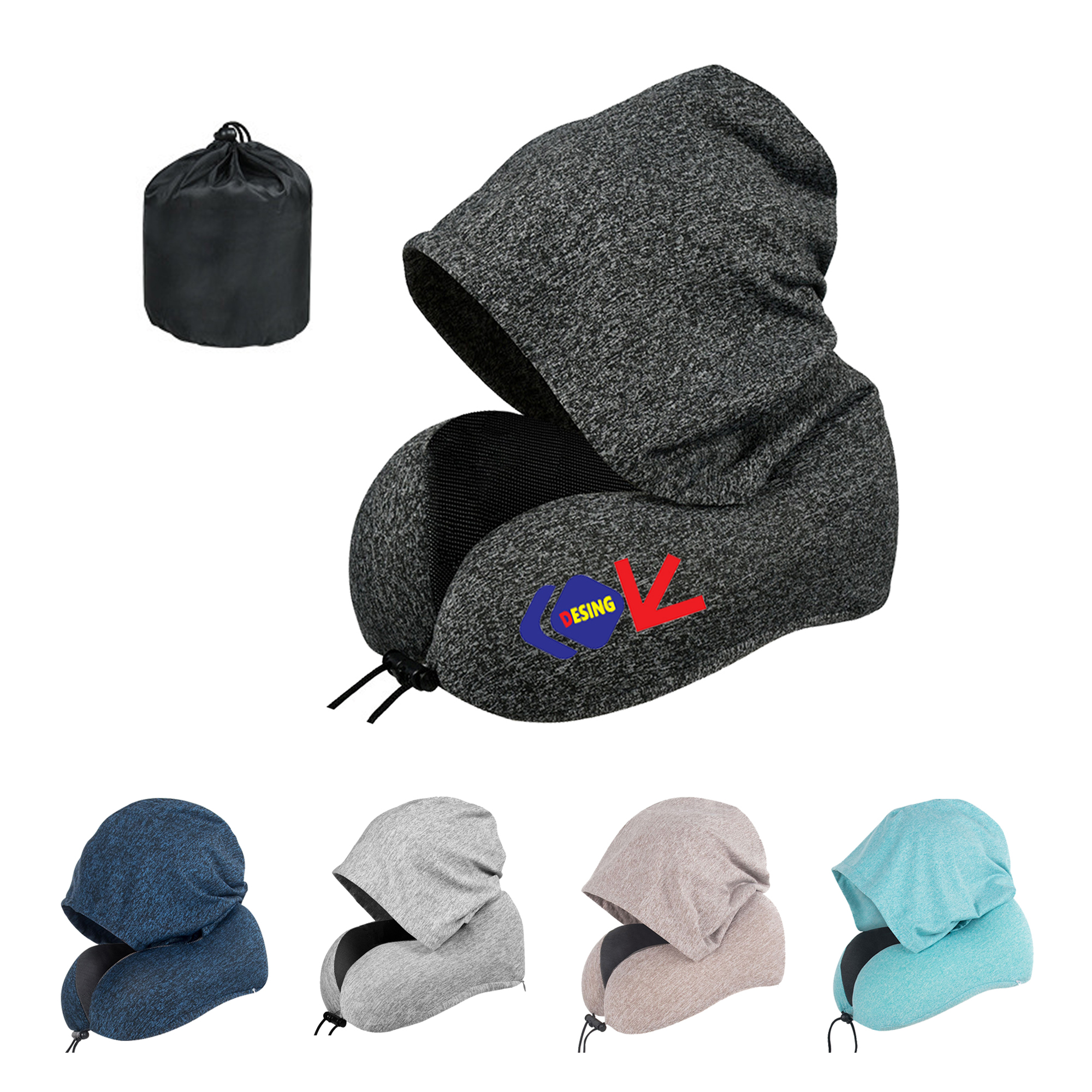 Hooded Memory Foam Neck Pillow 2