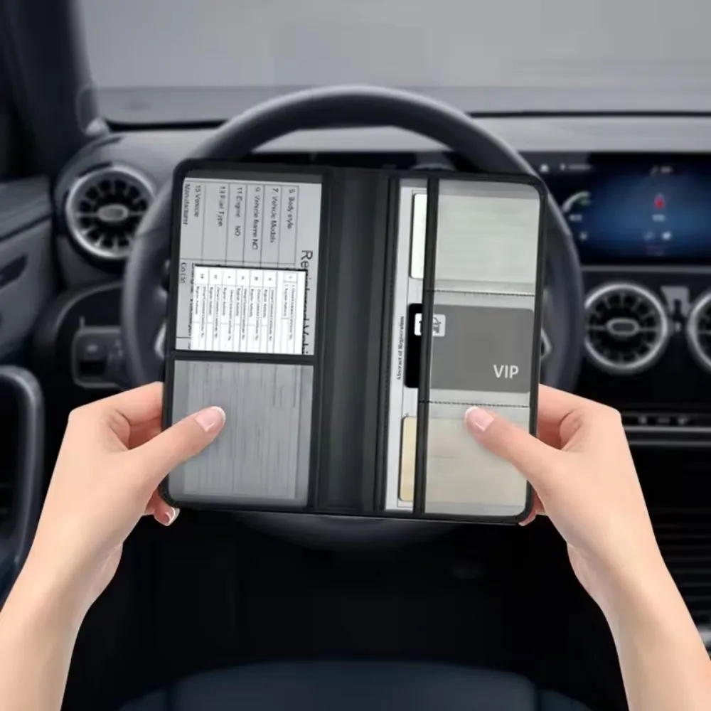 Leather Car Registration And Insurance Holder 3