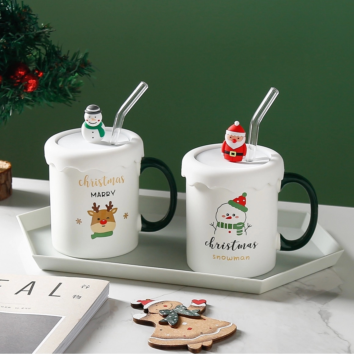 Christmas Mug With Silicone Cup Lid 2